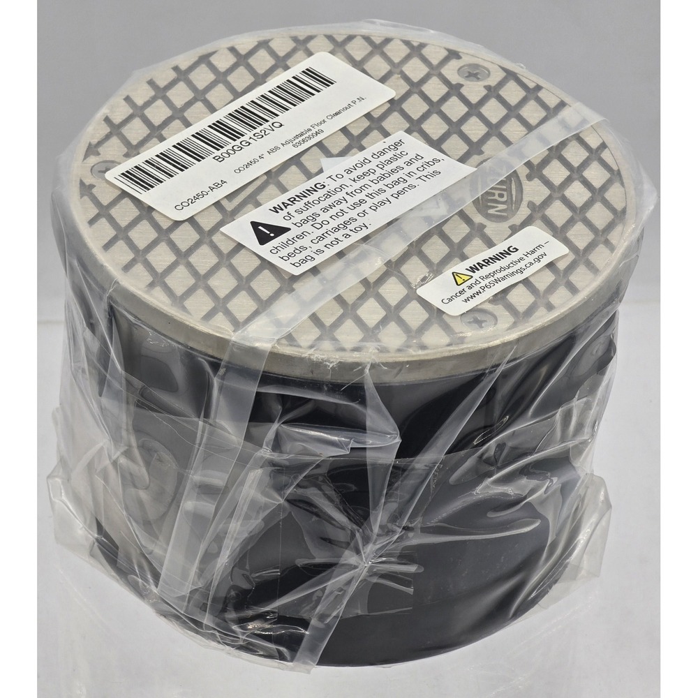 Zurn Co2450-ab4 Adjustable Floor Cleanout Piece Brass, Nickel Top 4"in PVC